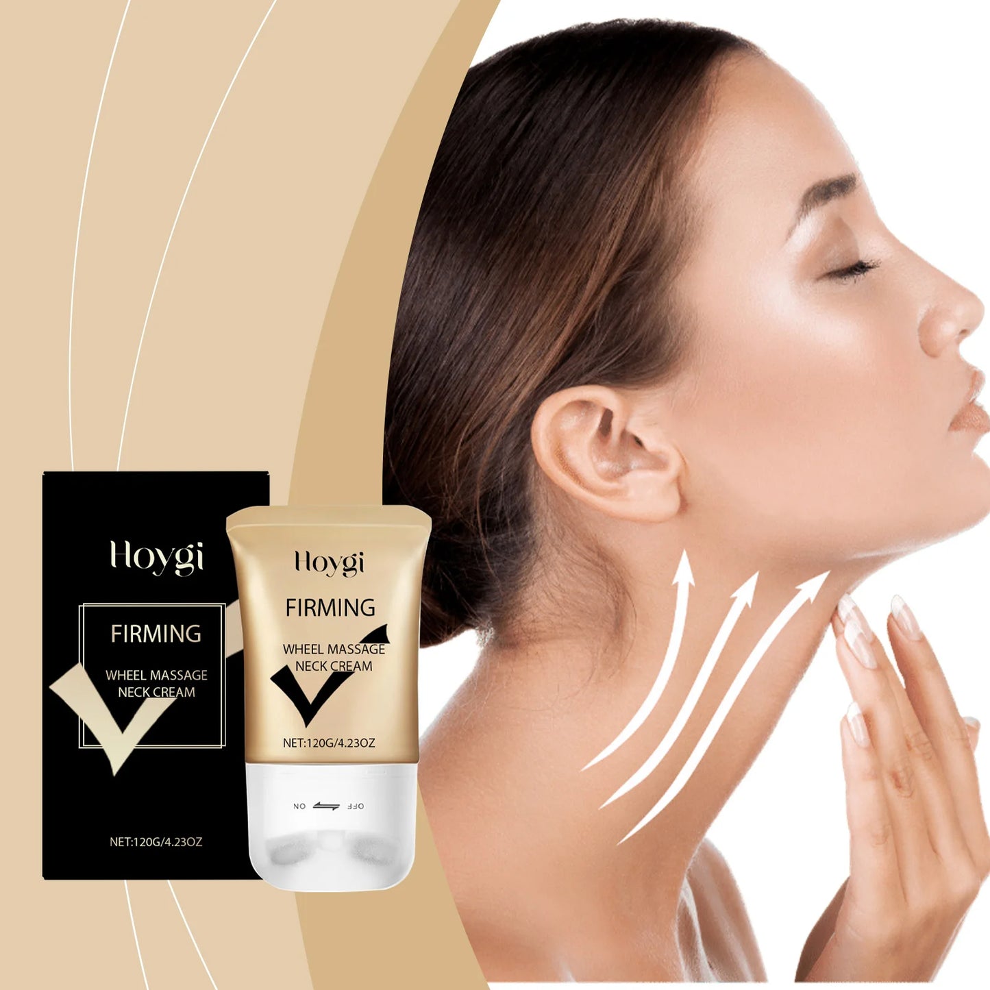 Neck Firming Roller Cream Eliminate Neck Fine Lines Moisturizing Shaping Beauty Neck Remove Double Chin Roller Cream