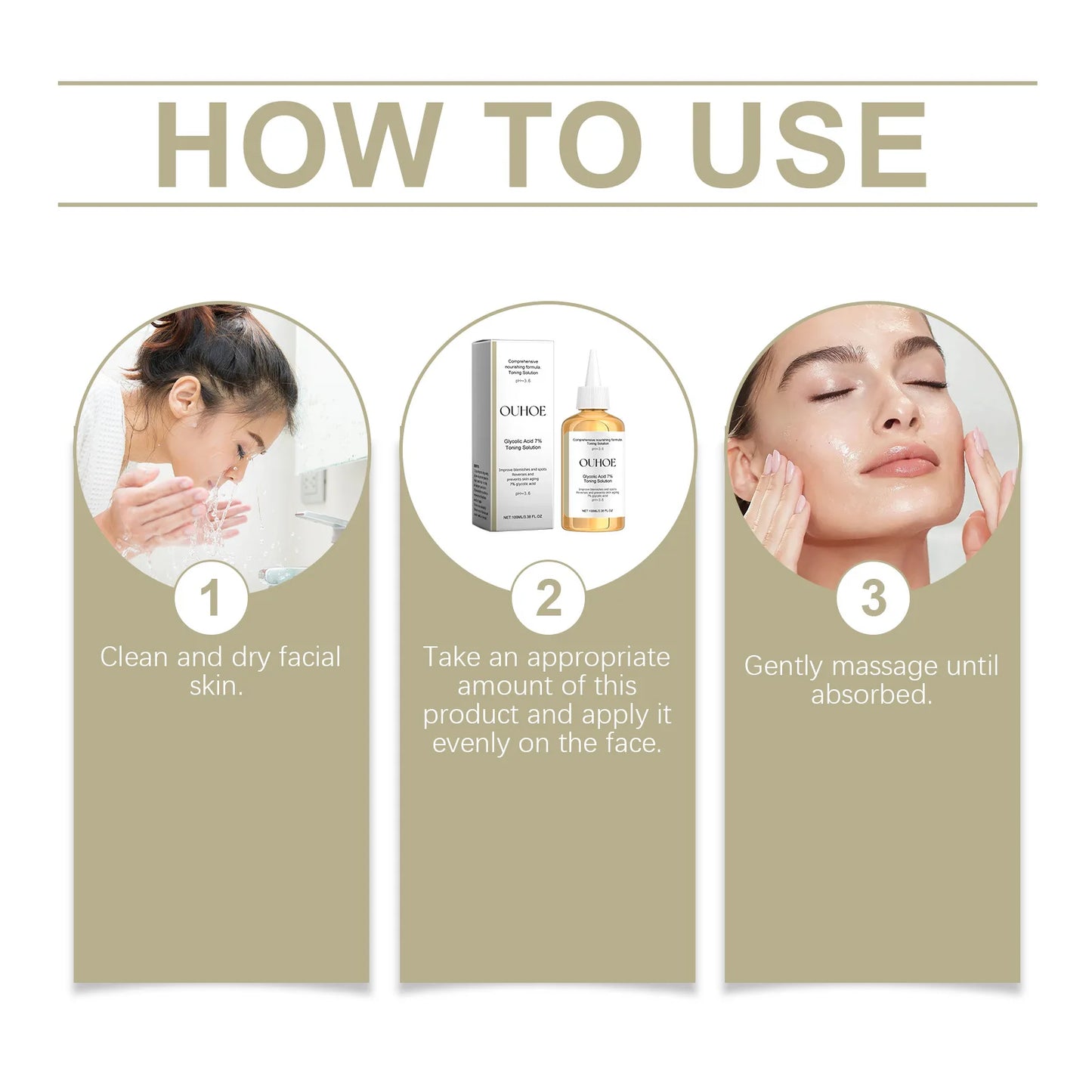 Glycolic Acid 7% Toning Solution Facial Toner Shrink Pores Repair Facial Oil Control Reduces Pimple Blackheads Toner