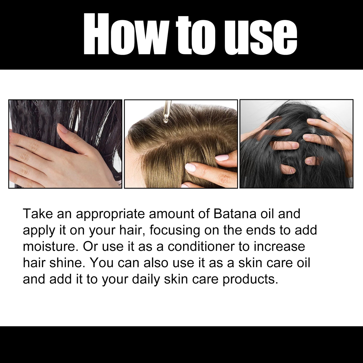 Batana Oil Hair Growth Oil Anti Breakage Hair Repair Split Ends Nourish Scalp Moisturizing Smooth Dense Hair Oil