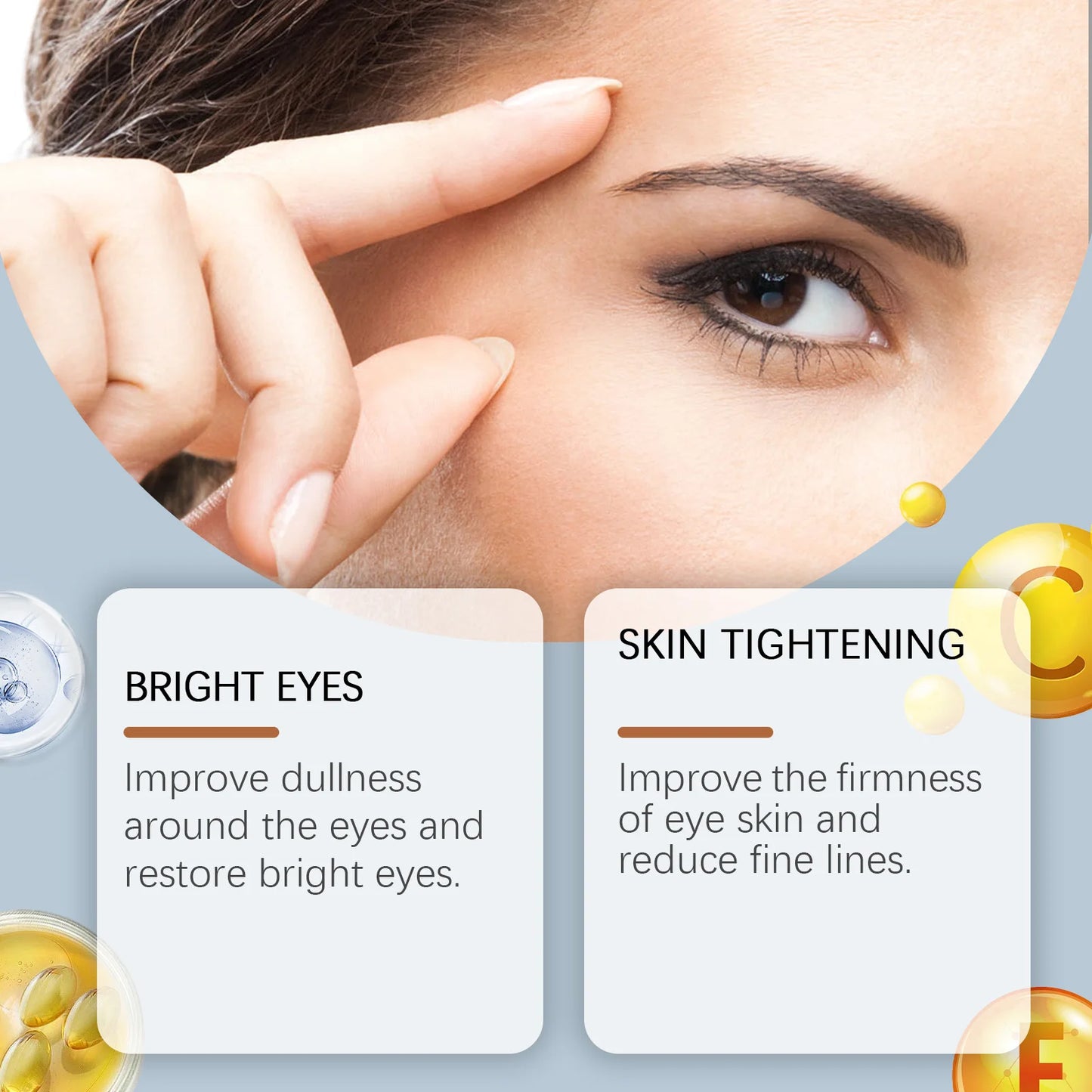 Eye Bag Remove Cream Instant Firming Anti Puffiness Brighten Eye Care Eliminate Dark Circles Nourish Eye Massage Cream
