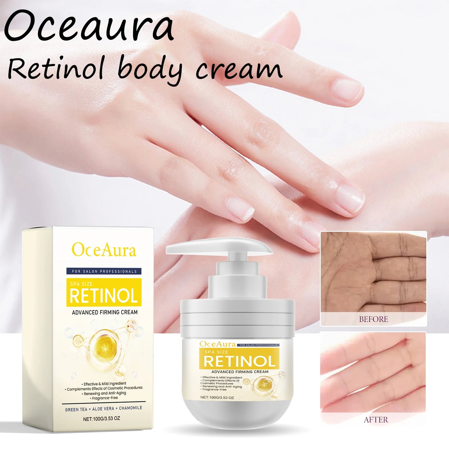 Retinol Body Cream Remove Wrinkles Moisturizing Reduce Sagging Enhance Skin Elasticity Brightening Smoothing Body Cream