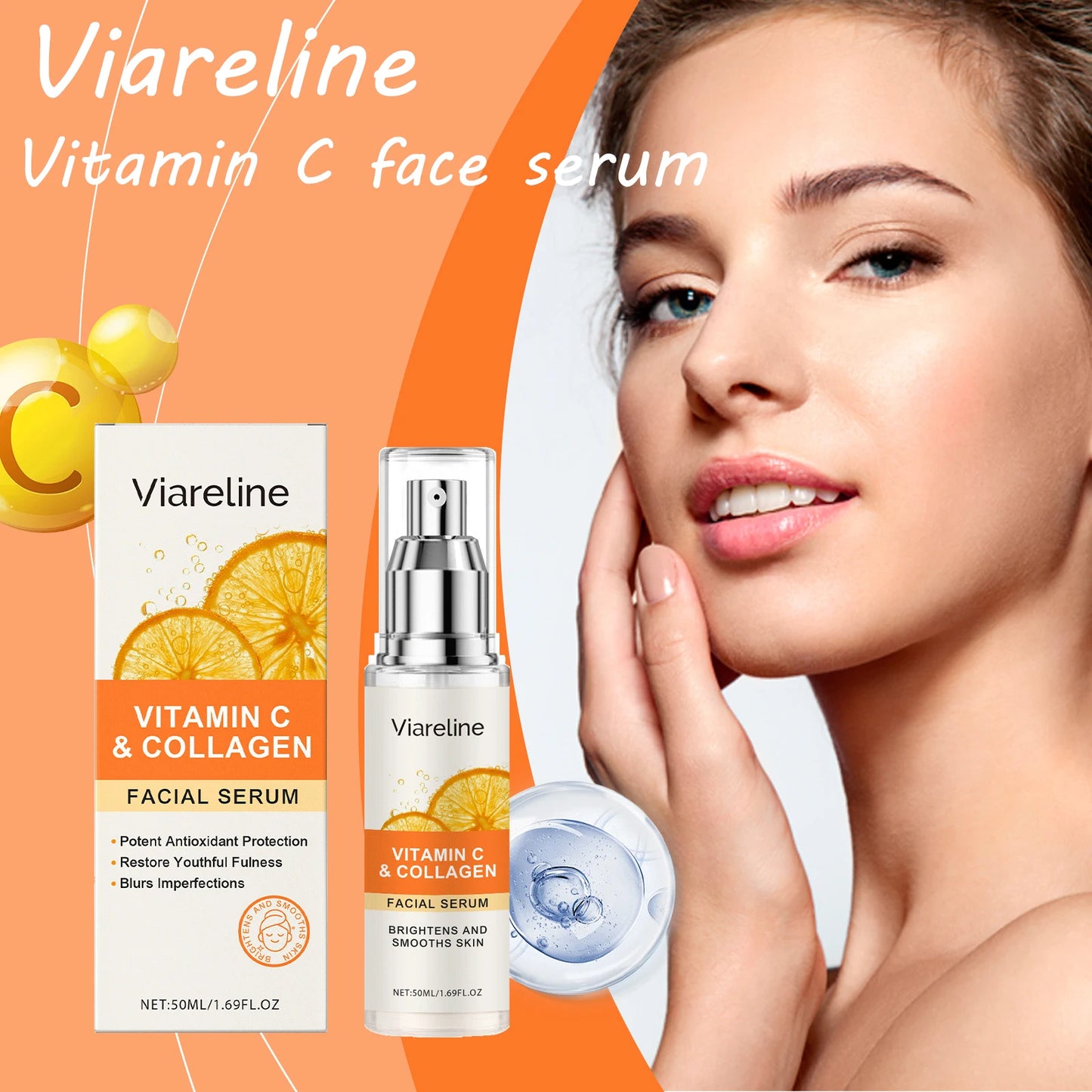 Vitamin C Face Serum Relief Fatigue Smoothing Brightening Skin Tone Moisturizing Improve Dullness Face Skin Serum