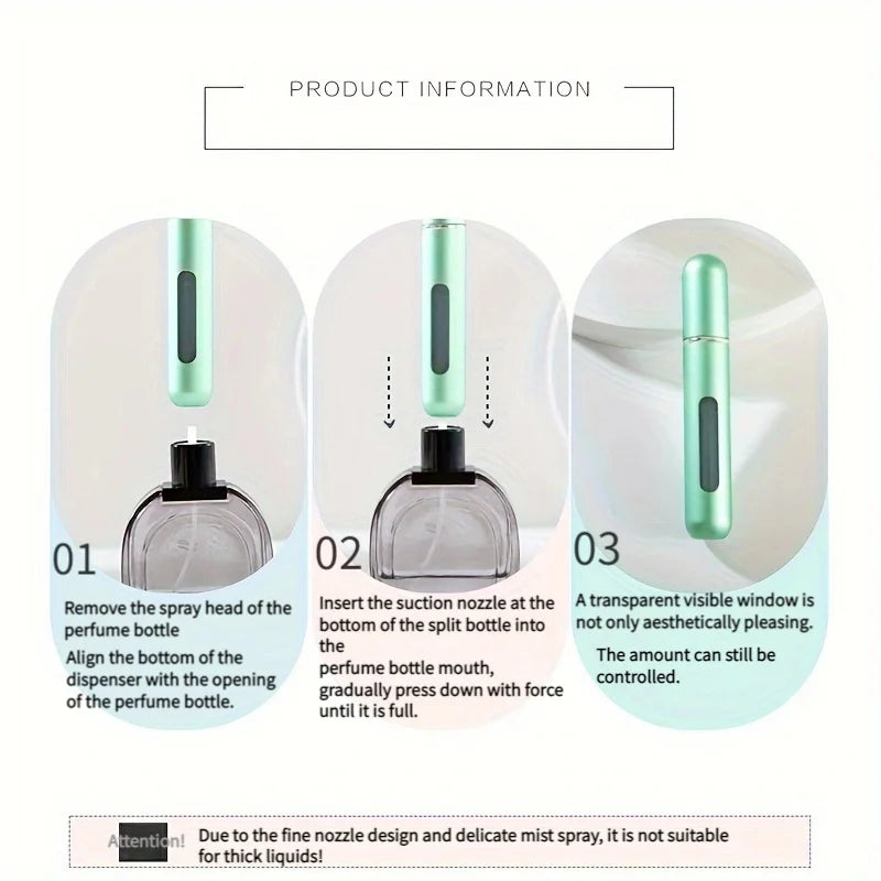 self pump bottom filling spray perfume bottle aluminum perfume bottle bottom pressing direct filling perfume sub bottle reuse