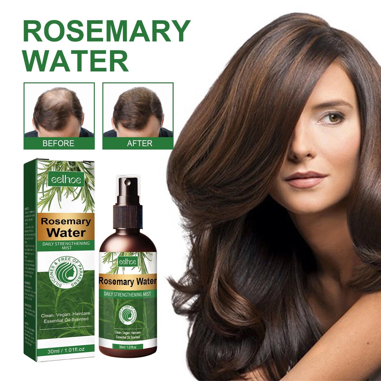 Rosemary Hair Care Series Promote Hair Growth Nourish Strengthen Roots Relieve Scalp Tension Dense Hair Oil With Brush