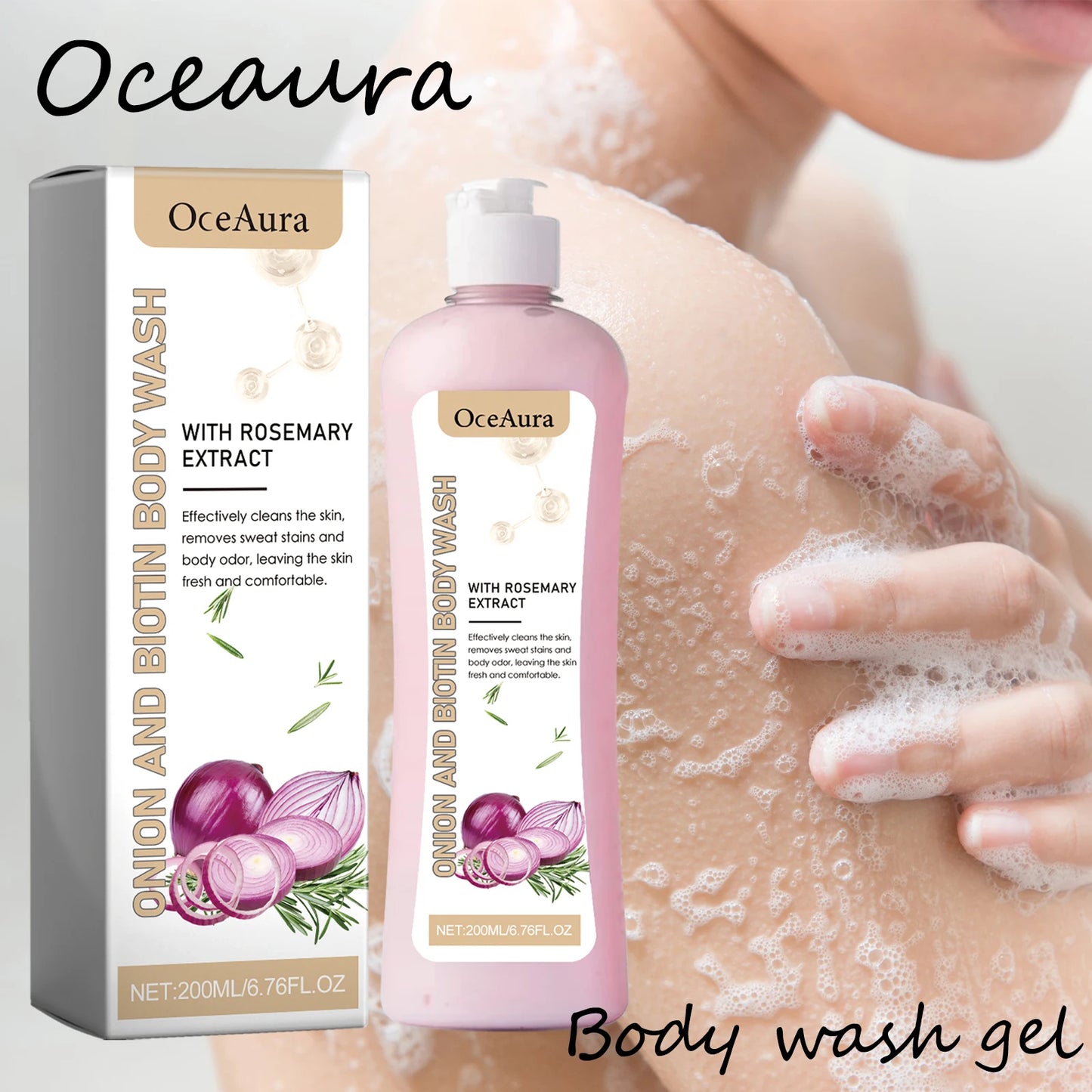 Rosemary Body Wash Gel Reduce Dryness Moisturizing Skin Eliminates Sweaty Odors Exfoliating Body Skin Shower Gel