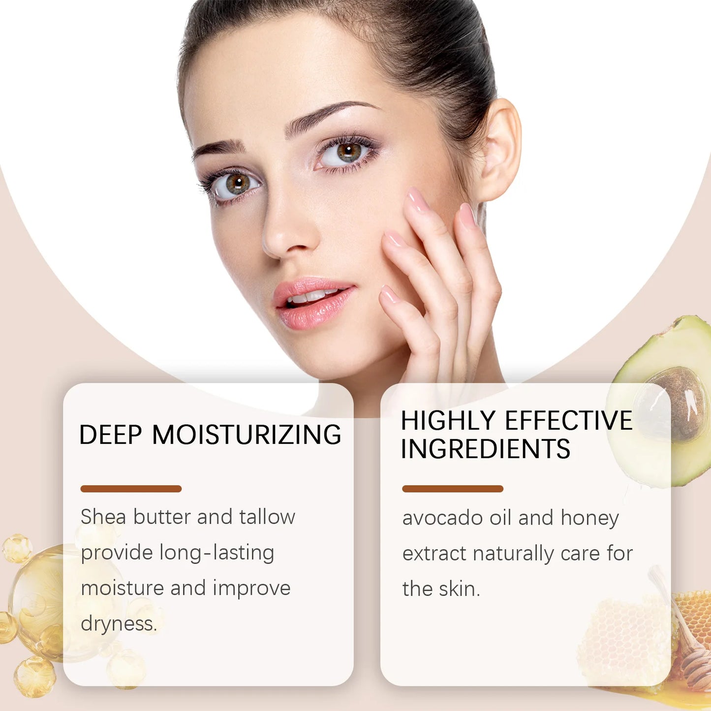 Honey Tallow Balm Reduce Dryness Nourishing Enhance Skin Elasticity Anti-oxidant Non-greasy Smoothing Body Cream