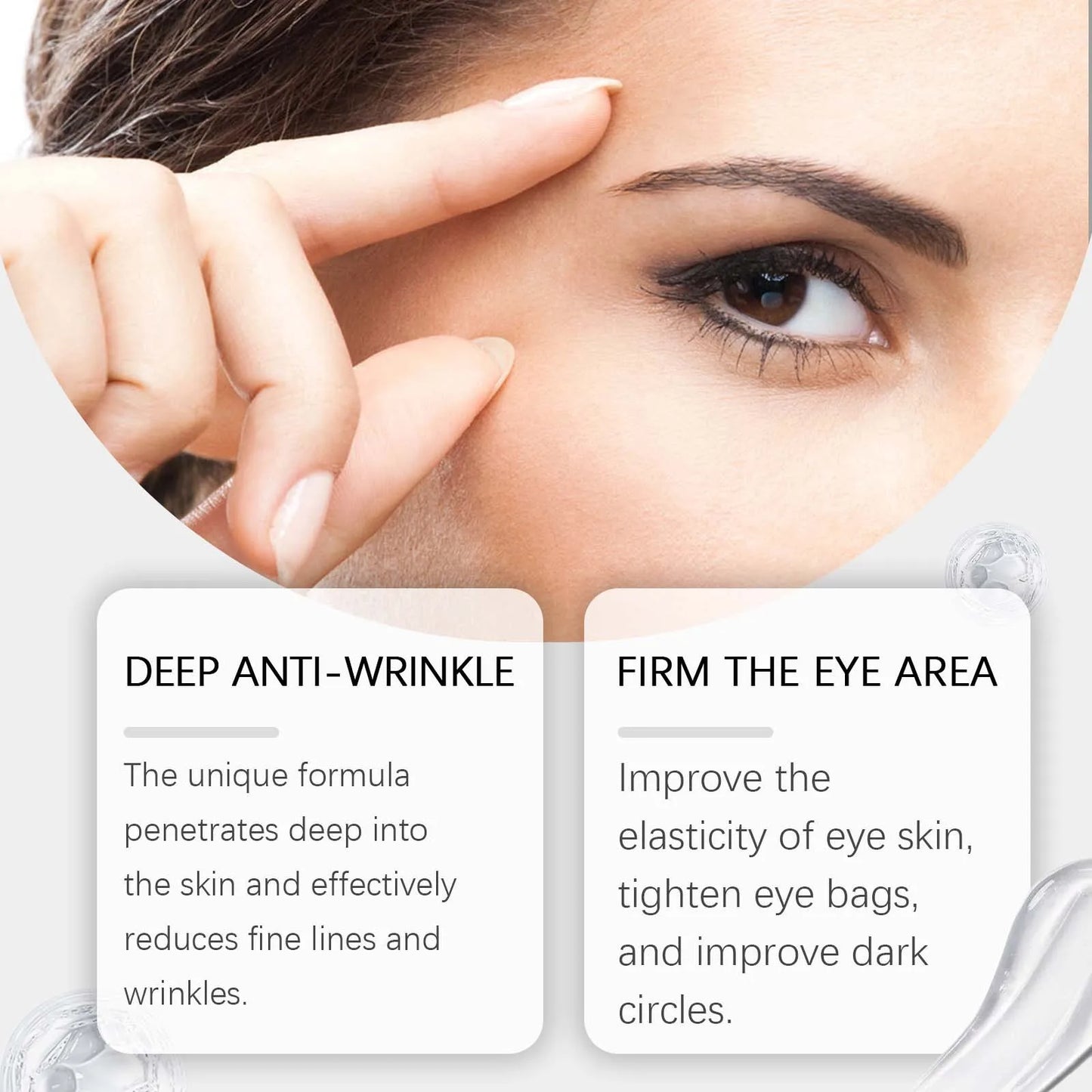 Nicotinamide Anti Dark Circles Eye Gel Fine Line Eye Bag Removal Against Puffiness Refresh Brightening Firming Eye Gel