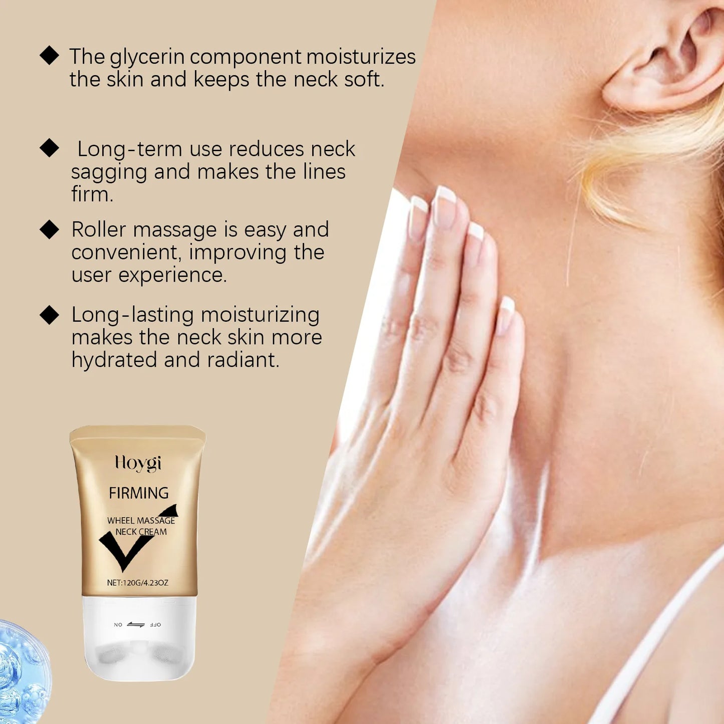 Neck Firming Roller Cream Eliminate Neck Fine Lines Moisturizing Shaping Beauty Neck  Remove Double Chin Roller Cream