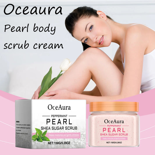 Mint Pearl Body Scrub Cream Mild Remove Dead Skin Enhance Smoothness Moisturizing Deep Cleaning Body Exfoliating Cream