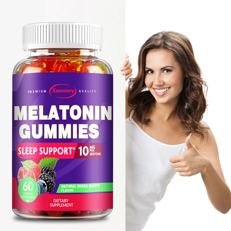 Melatonin Gummies 10 Mg - Fall Asleep Naturally, Fight Insomnia, Boost Immunity, Improve Rest Quality - 60 Gummies