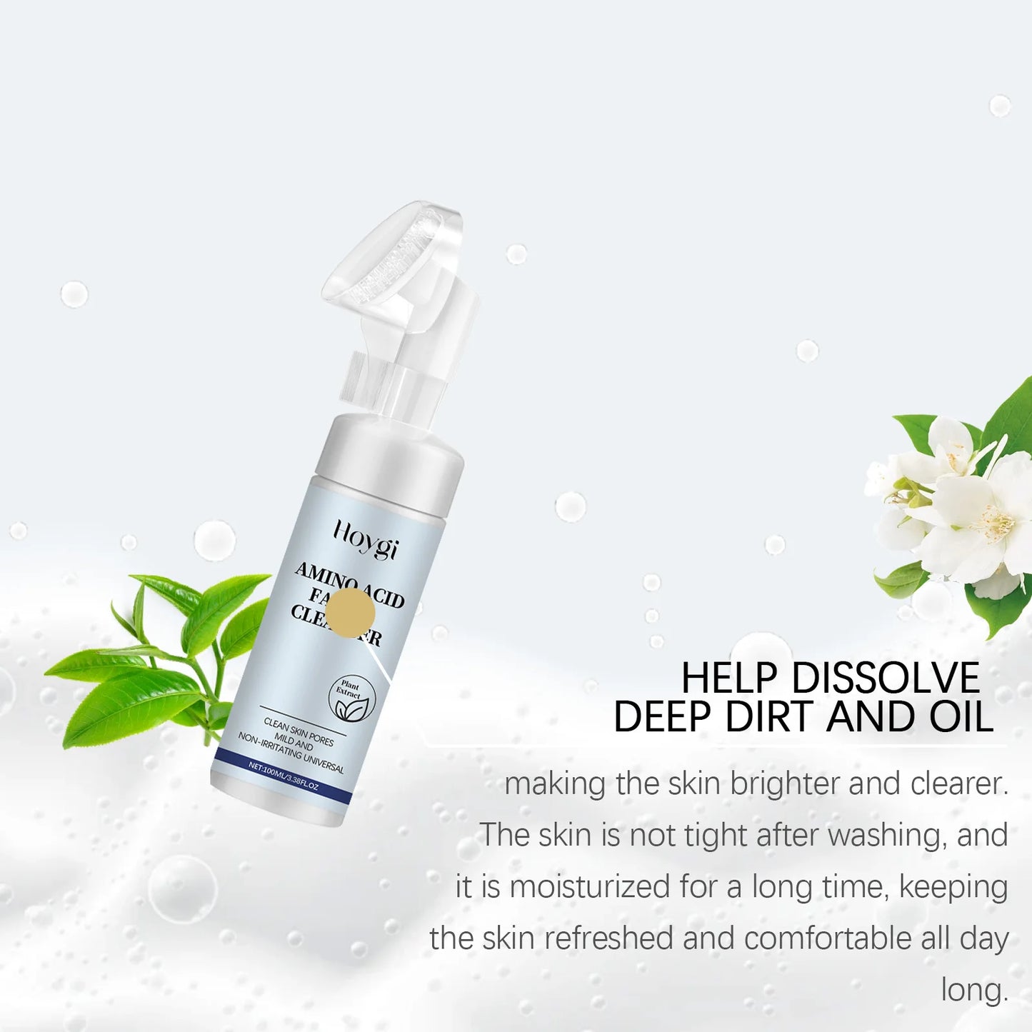 Amino Acid Foam Facial Cleanser Gentle Clean Blackheads Remove Shrink Pores Nourish Skin Hydrate Refreshing Cleanser