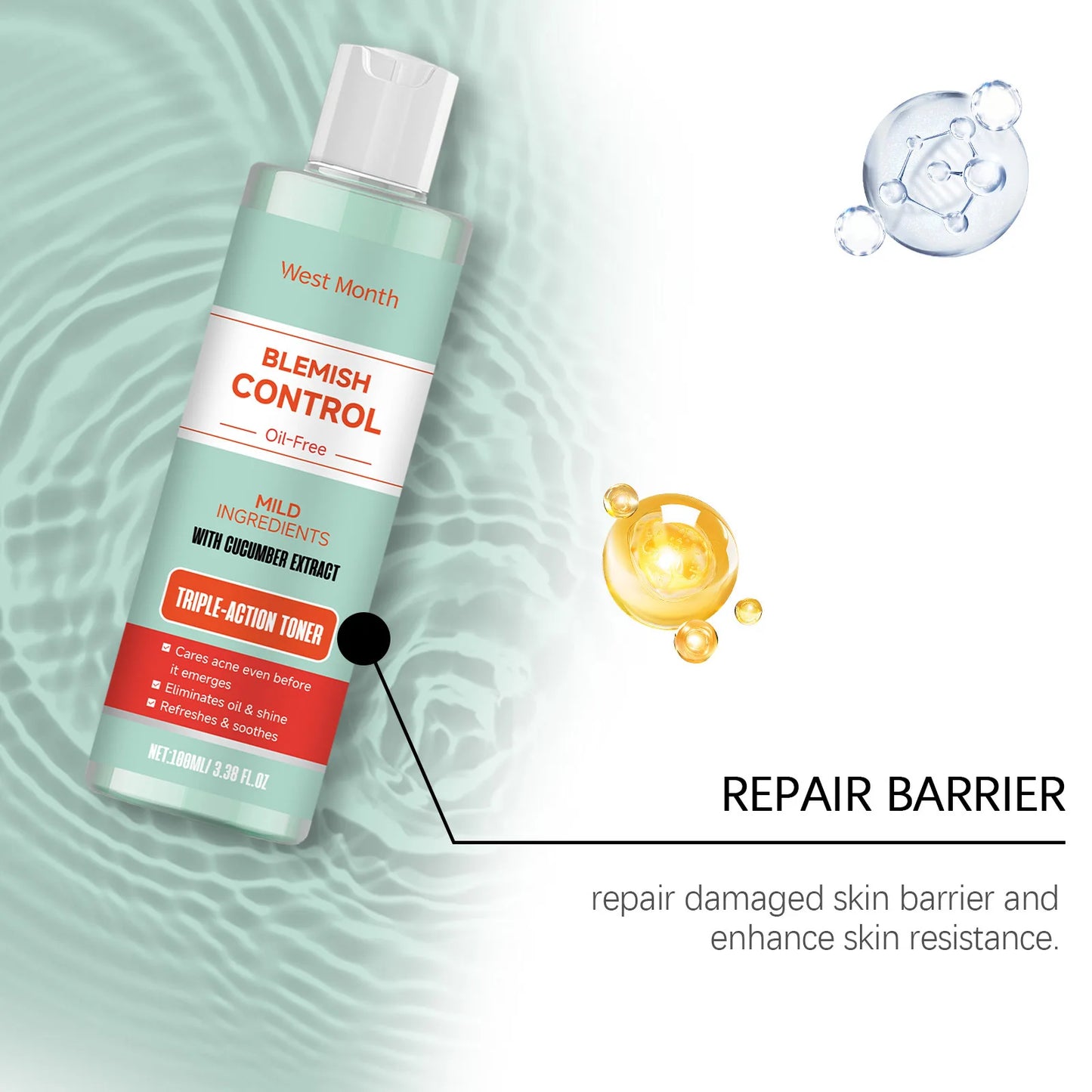 Anti Acne Facial Toner Shrink Pores Nourish Face Hydrating Oil Control Repair Pimple Acne Soothe Face Toner