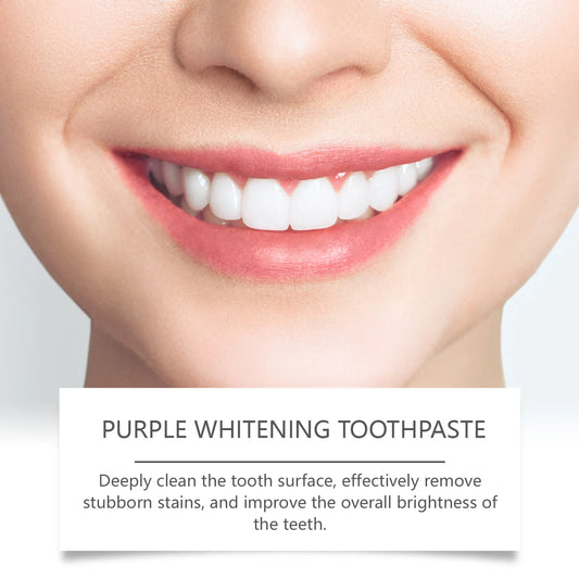 Purple Whitening Toothpaste Color Corrector Promote Oral Health Mint Remove Yellow Stains Dental Brightening Toothpaste