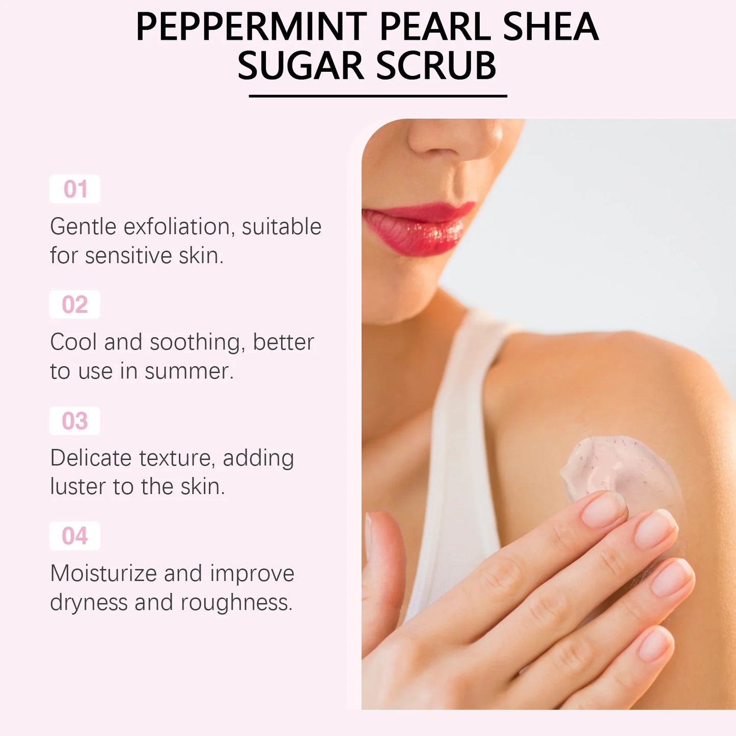 Mint Pearl Body Scrub Cream Mild Remove Dead Skin Enhance Smoothness Moisturizing Deep Cleaning Body Exfoliating Cream