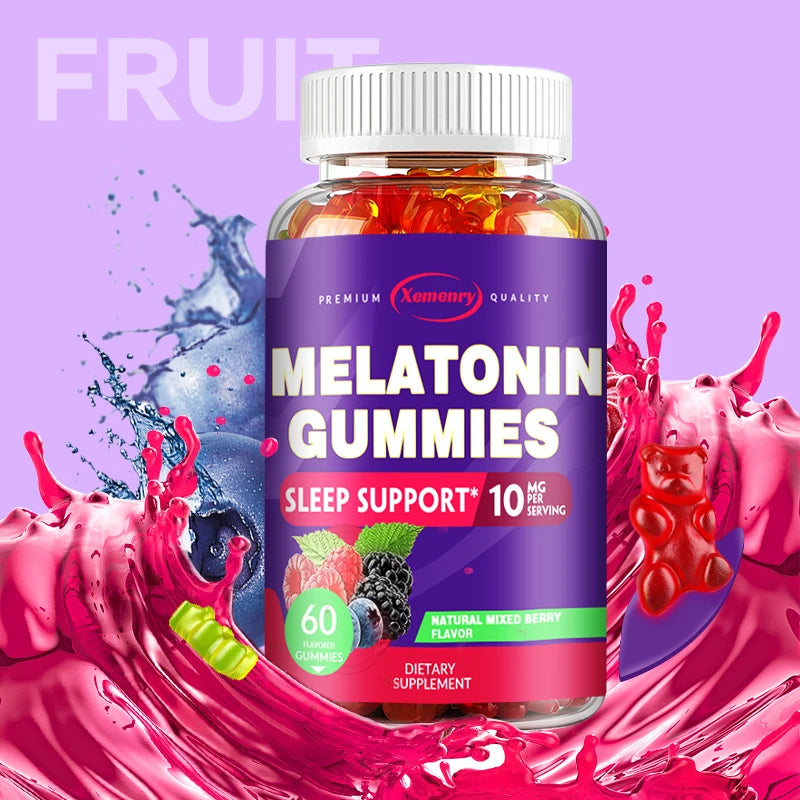 Melatonin Gummies 10 Mg - Fall Asleep Naturally, Fight Insomnia, Boost Immunity, Improve Rest Quality - 60 Gummies