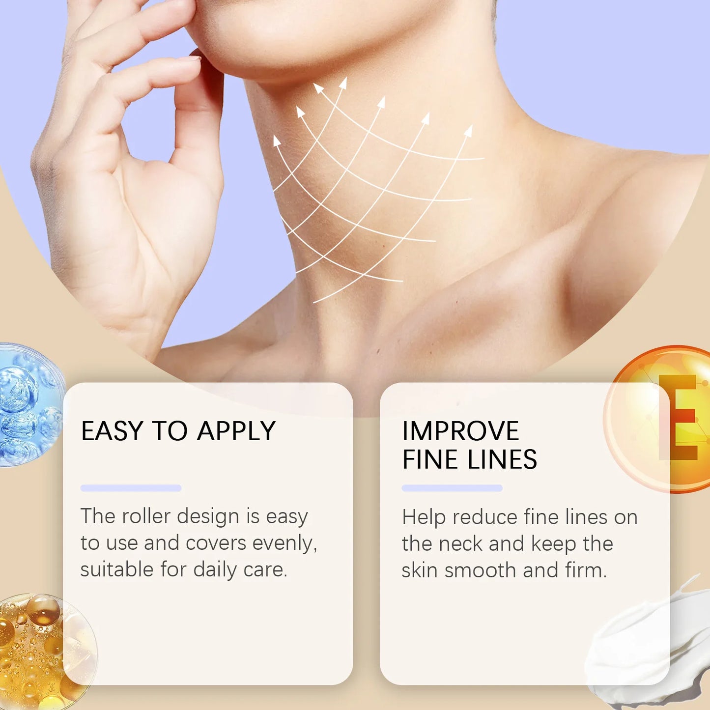 Neck Firming Roller Cream Eliminate Neck Fine Lines Moisturizing Shaping Beauty Neck  Remove Double Chin Roller Cream