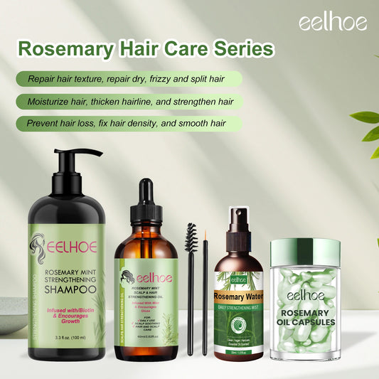 Rosemary Hair Care Series Promote Hair Growth Nourish Strengthen Roots Relieve Scalp Tension Dense Hair Oil With Brush