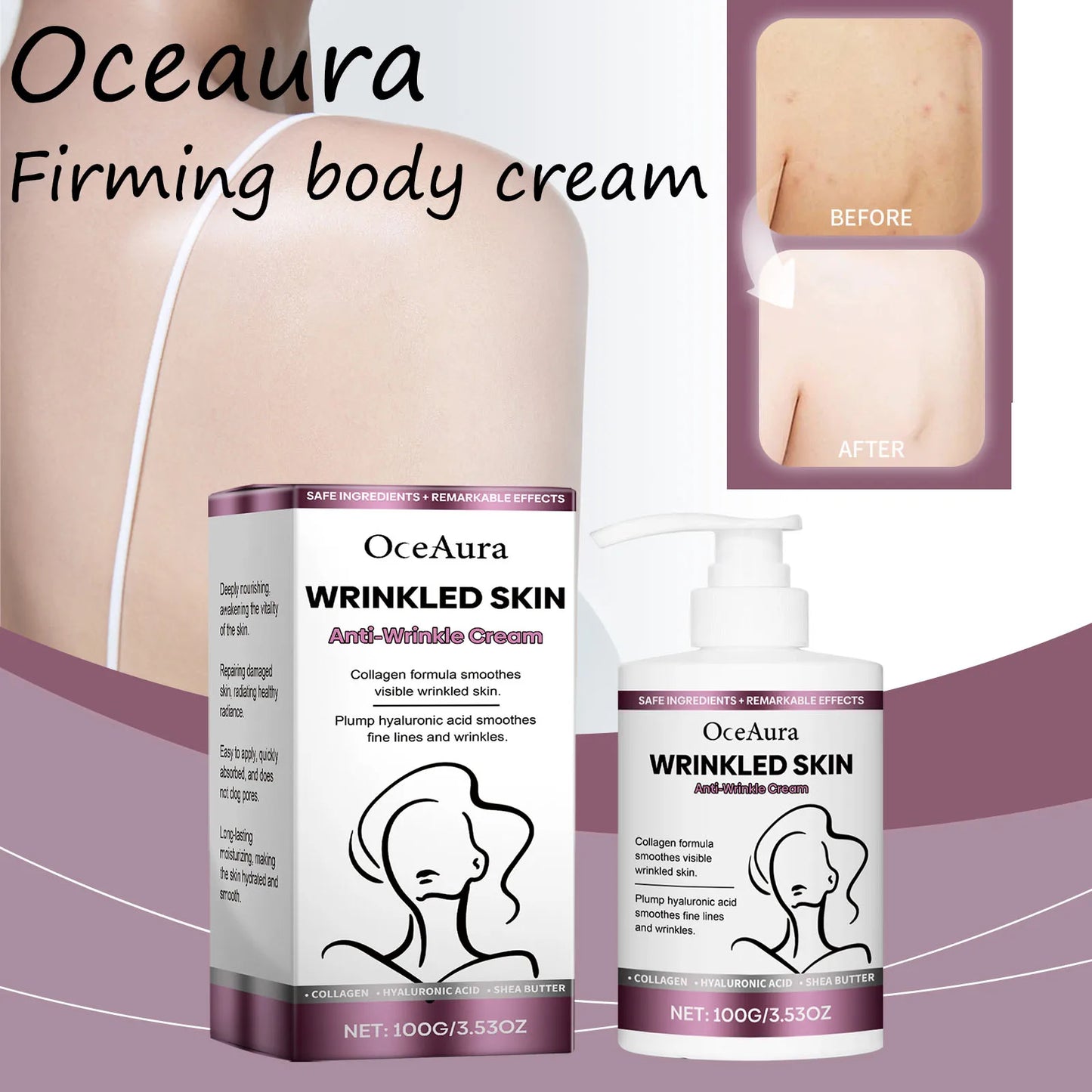Body Firming Cream Daily Nourishing Non-greasy Wrinkle Remove Refreshing Improve Skin Sagging Tightening Body Cream