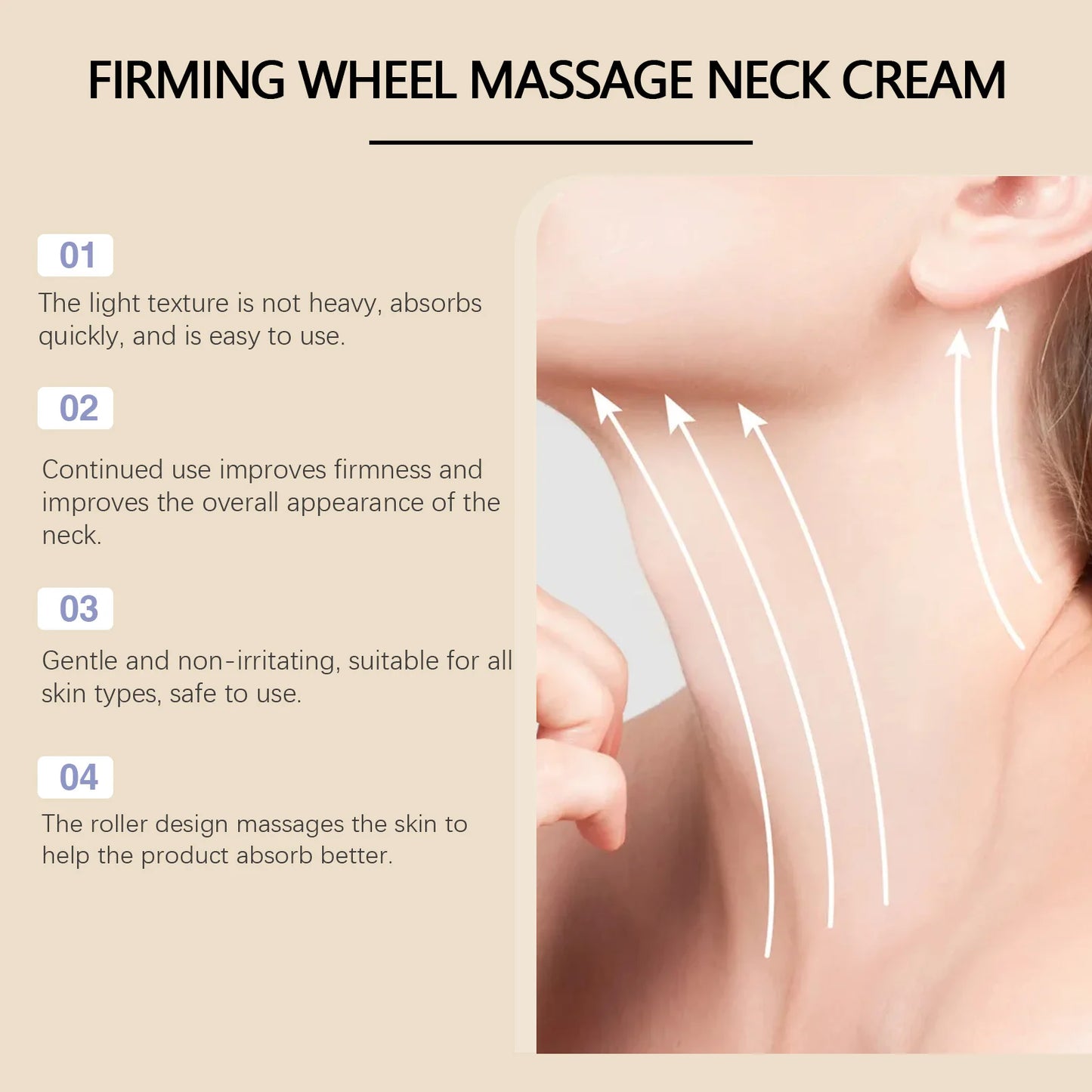 Neck Firming Roller Cream Eliminate Neck Fine Lines Moisturizing Shaping Beauty Neck  Remove Double Chin Roller Cream