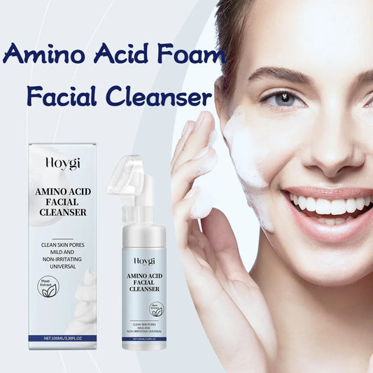 Amino Acid Foam Facial Cleanser Gentle Clean Blackheads Remove Shrink Pores Nourish Skin Hydrate Refreshing Cleanser
