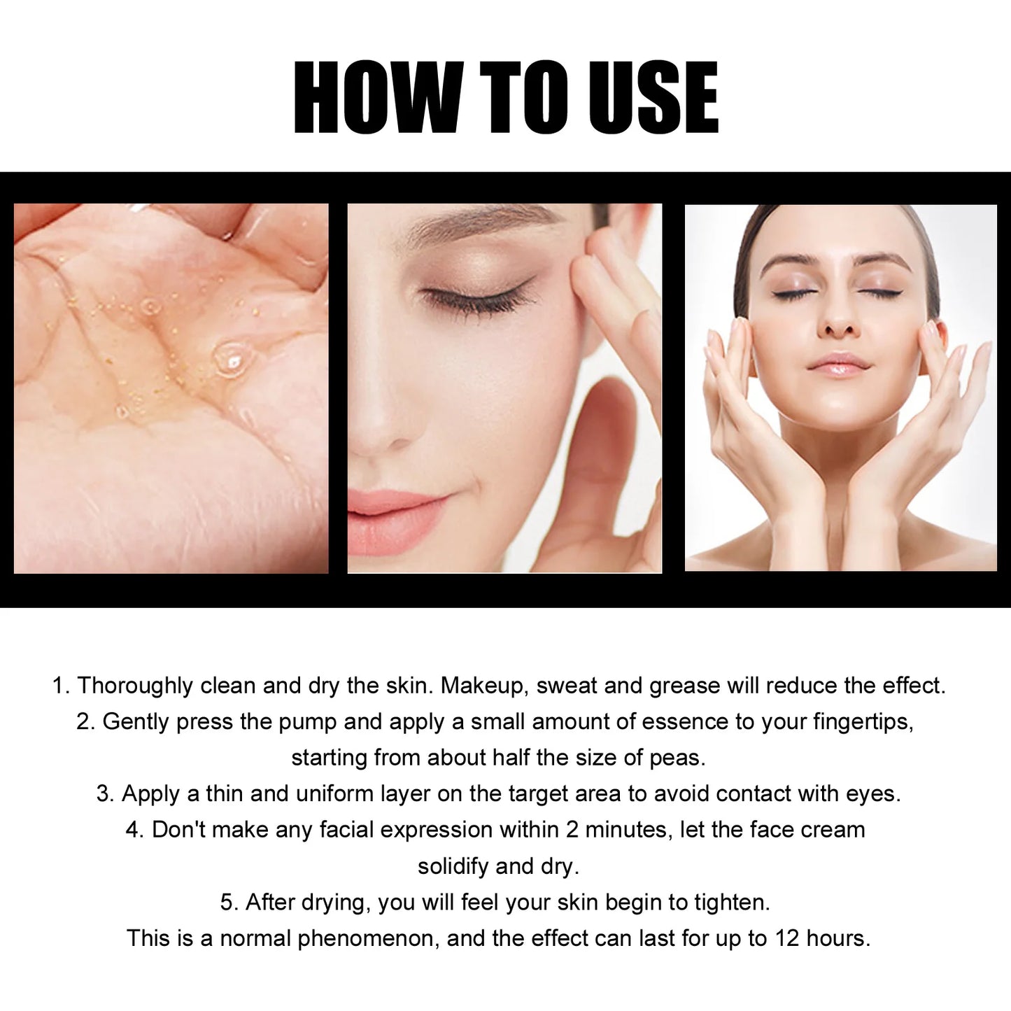 Firm Lift Facial Essence Anti-Aging Reduce Fine Lines Pouches Lasting Natural Whiten Moisturize Nourish Skin Essence