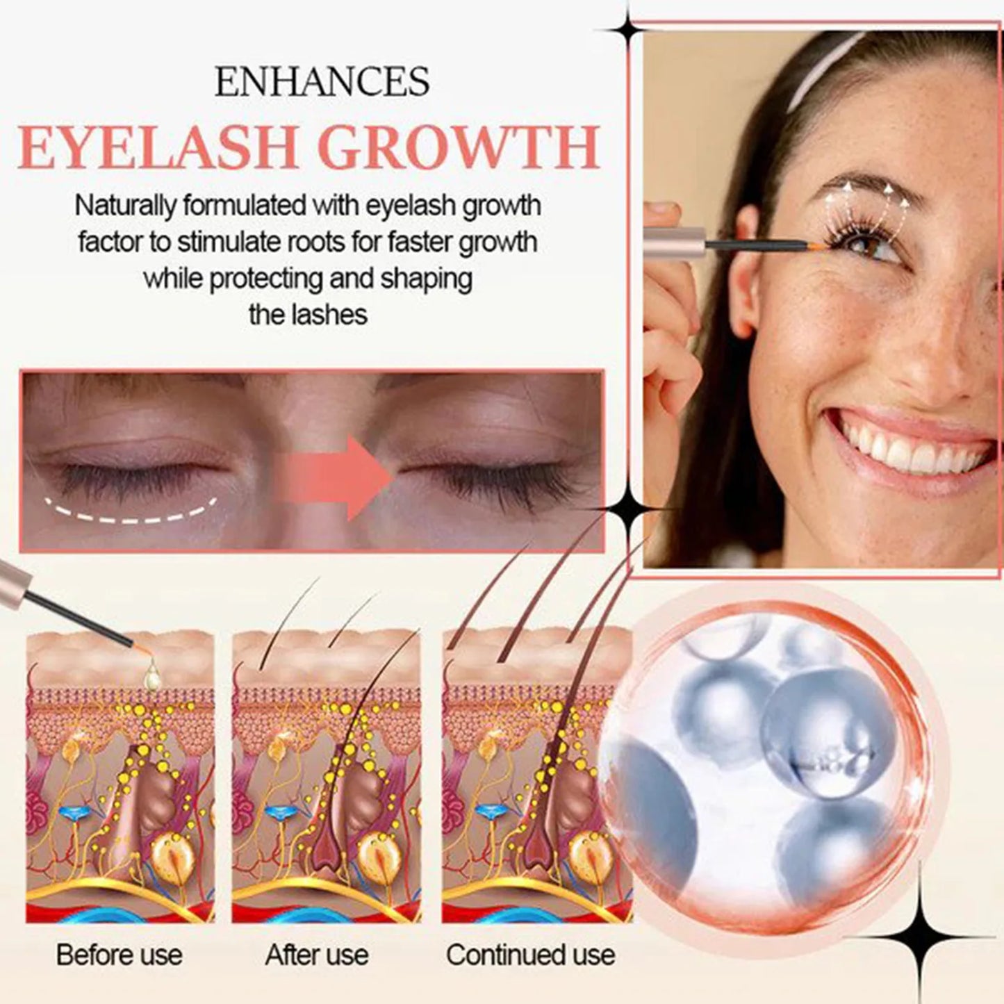 Eyelash Growth Serum Strengthen Eye Lash Curl Lengthening Makeup Enhancer  Lash Eyebrow Fuller Thicken Eyelash Serum