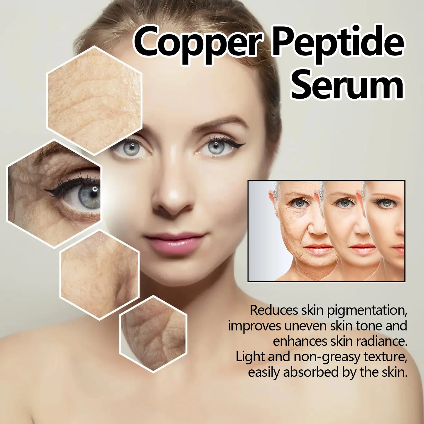 Copper Peptide Anti-wrinkle Facial Essence Reduces Fine Lines Deeply Hydrates Moisturizes Skin Moisturizes And Shrinks Pores