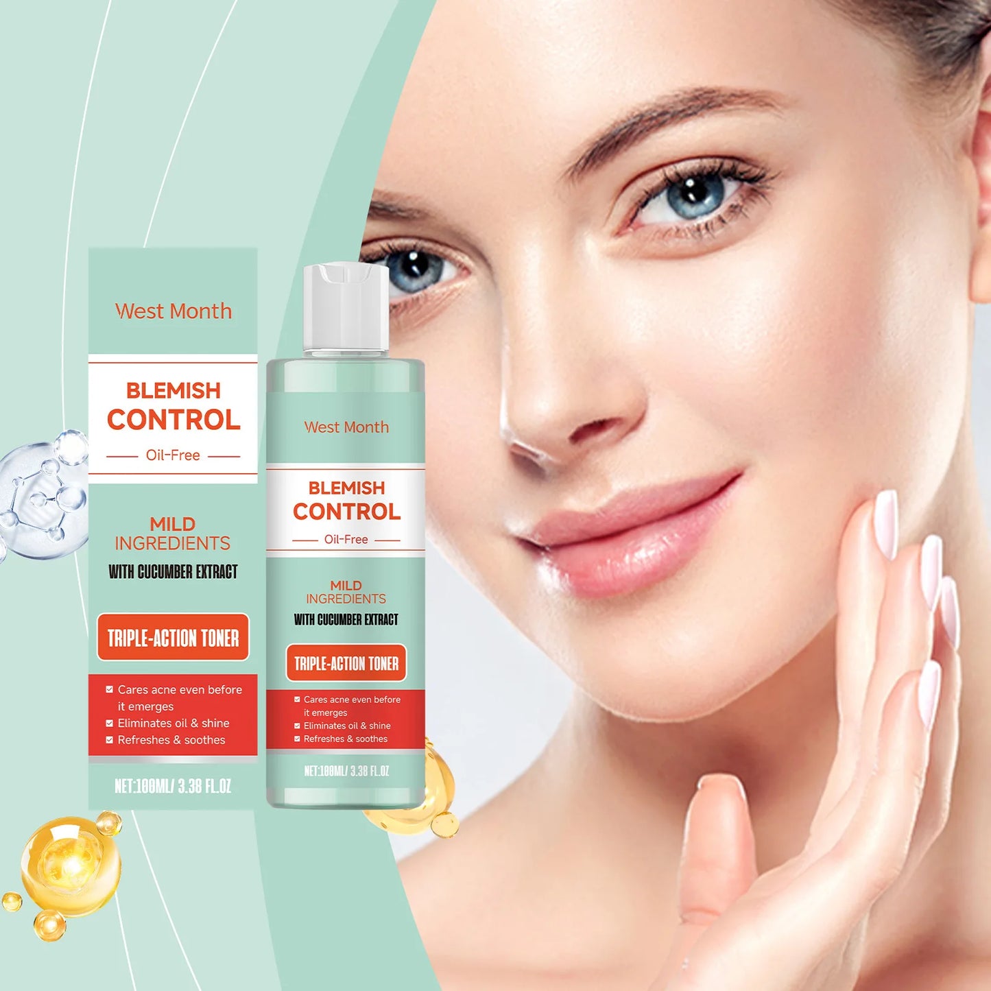 Anti Acne Facial Toner Shrink Pores Nourish Face Hydrating Oil Control Repair Pimple Acne Soothe Face Toner