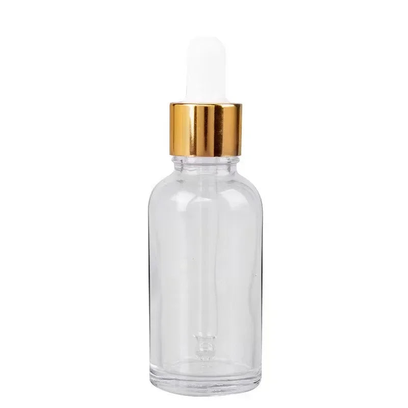 28pcs Golden Empty Dropper Bottle Essential Oil Glass Bottle Refillable Aromatherapy with Funnel Glass Eye Dropper