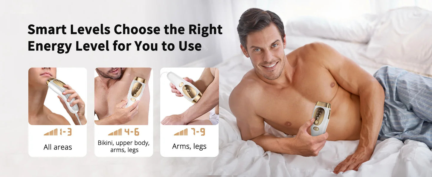 Hair Removal Unlimited Flashes 9 Gears Laser Ice-Cooling Painless Electric Depilator For Men Women Body Bikinis intimate