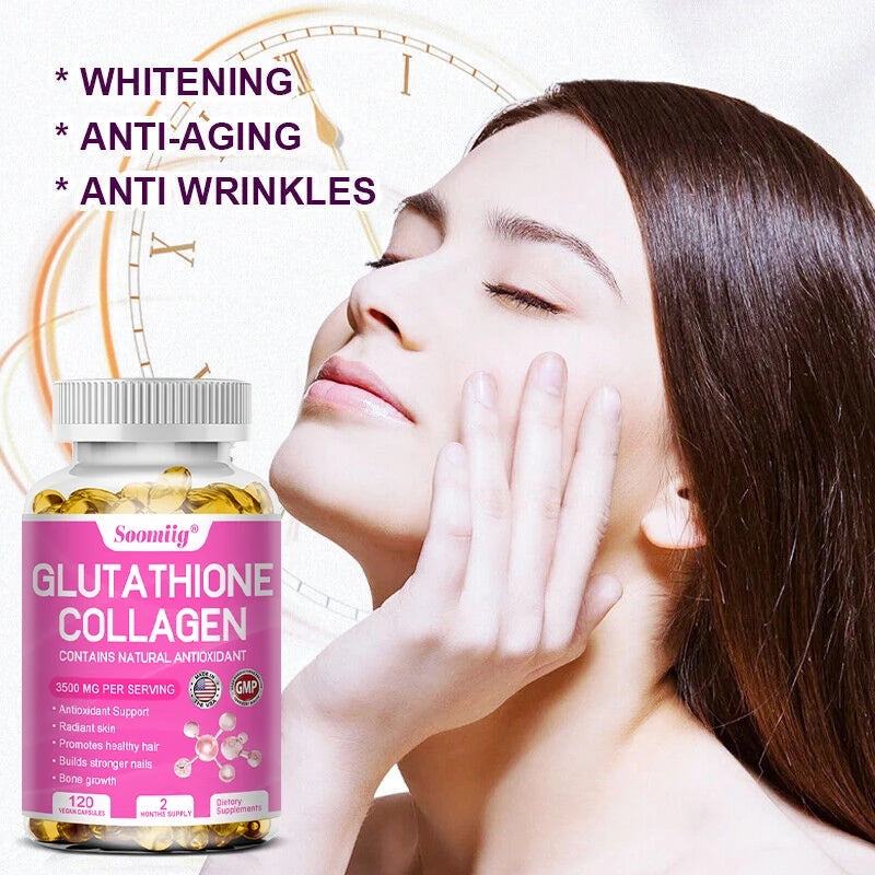 Collagen with Glutathione, Advanced Hydrolyzed Formula for Optimal Absorption, Skin, Hair, Nails & Joints, Natural Antioxidant