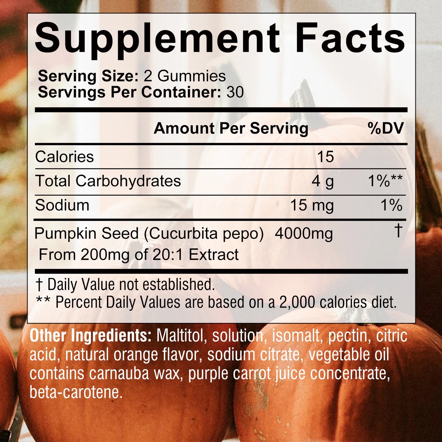 Pumpkin Seed Oil Gummies - Promotes Hair Growth,Supports Prostate Health,  Bladder and Urinary Tract Health - 60 Gummies