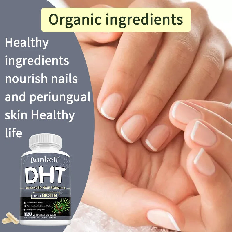 DHT Blocker with Biotin - Promotes Healthy Hair, Skin and Nails, New Follicle Growth, Supports Healthy Immune System