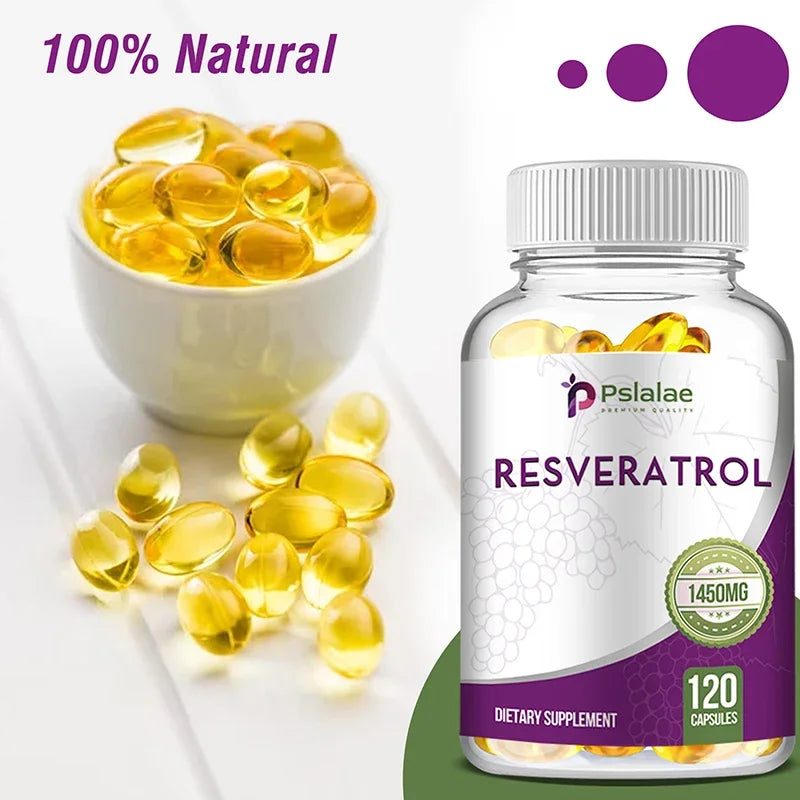 Trans Resveratrol - With Vitamin C, Green Tea, Grape Seeds - Anti-Aging, Antioxidants, Promote Skin Smoothness - 120 Capsules