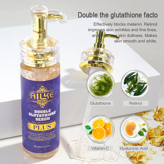Double Glutathione PLSU Brightening Face Serum, Reduce Freckles Chloasma, Antioxidant For Face & Body, Hands, Knuckle