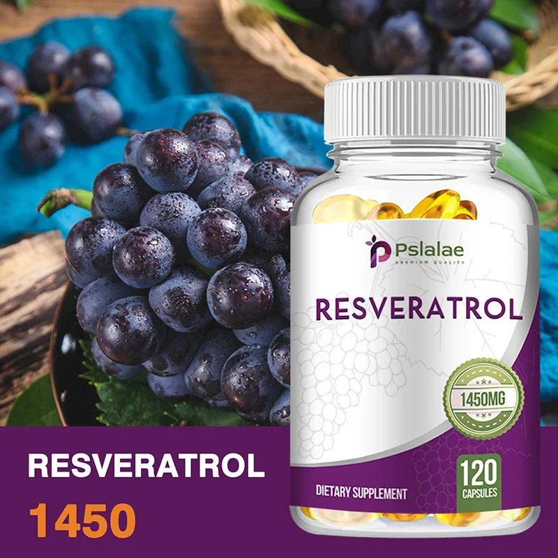 Trans Resveratrol - With Vitamin C, Green Tea, Grape Seeds - Anti-Aging, Antioxidants, Promote Skin Smoothness - 120 Capsules