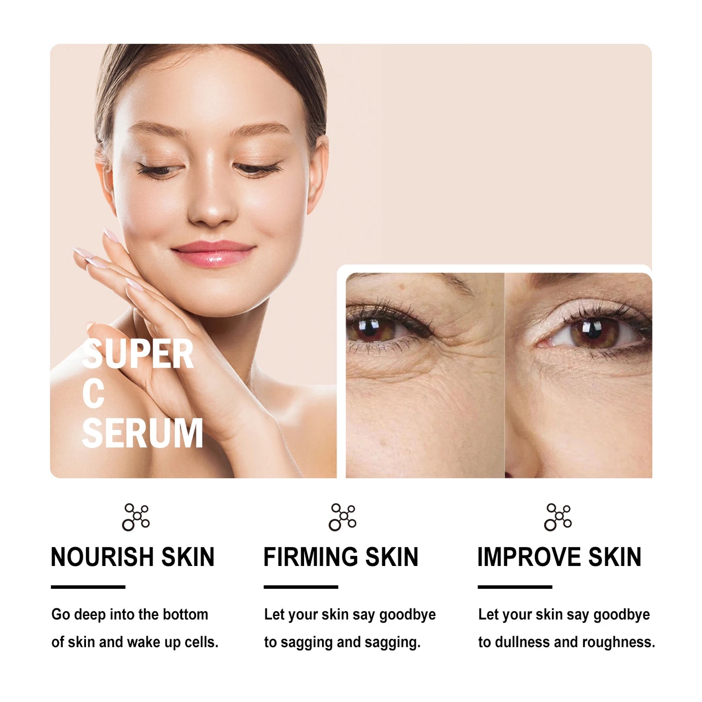 Vitamin C Serum For Face Dark Spot Removal Niacinamide Moisturizing Brightning Shrink Pores Essence Beauty Firming Skincare