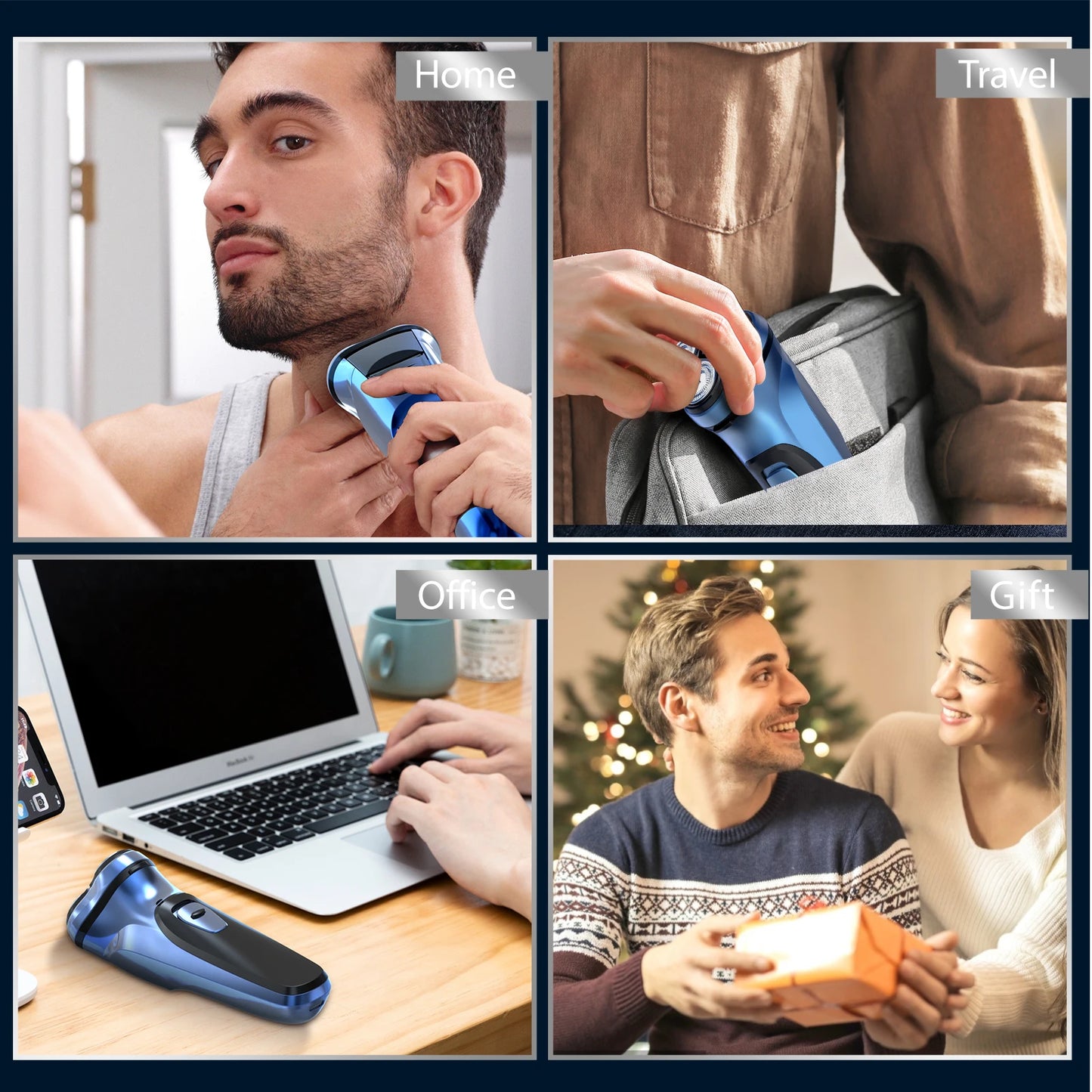 Electric Razor for Men Rechargeable Electric Shavers Rotary Portable Travel Razor Idea Gift Beard Trimmer