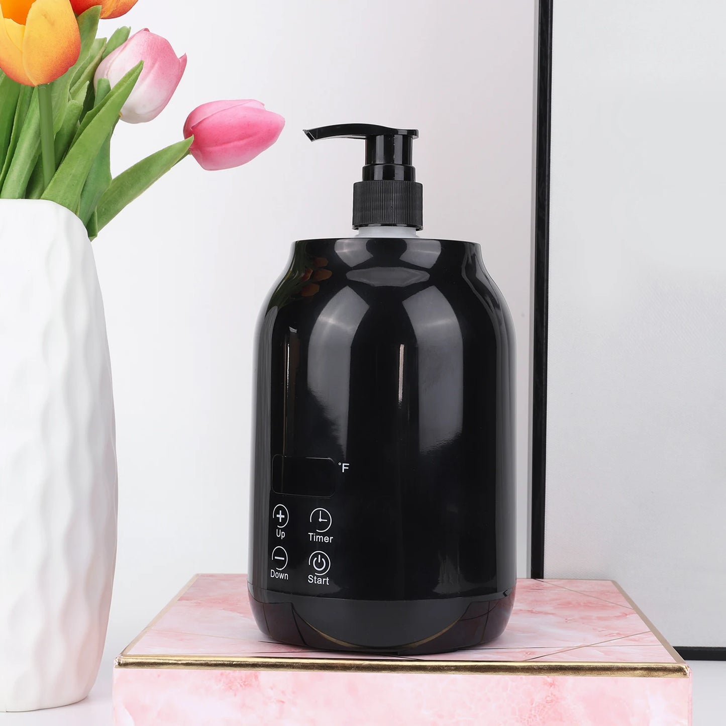 Massage Oil Warmer Massage Oil Heater LED Display Lotion Warmer Fast Heat Lotion Warmer 2 Heat Modes With Timer for Lotion Cream