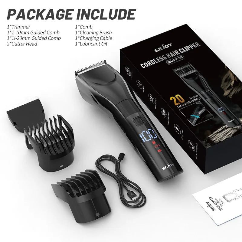 Electric Hair Clipper Kit For Men, Adjustable Hair Cut Machine Hair Trimmer Professional Rechargeable Hair Cut Barber