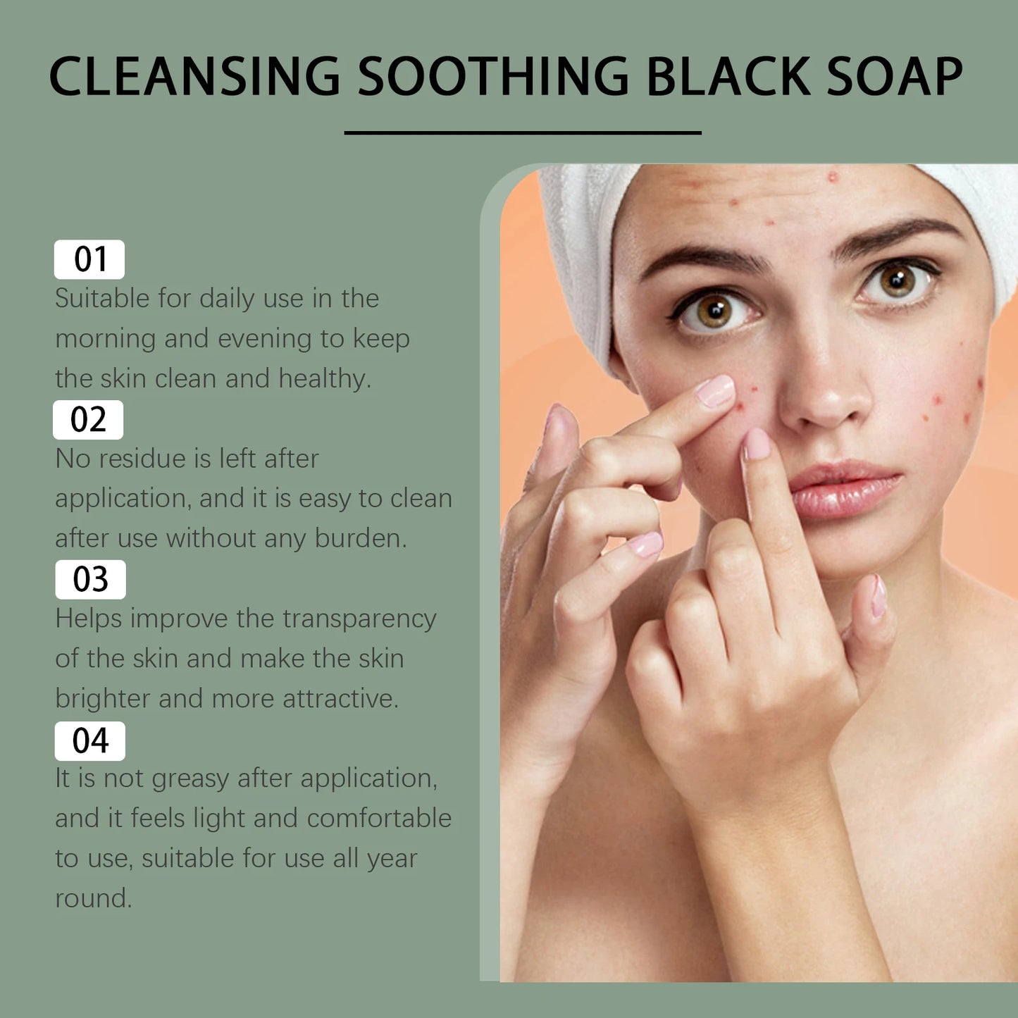 Facial Cleansing Care Soap Gentle Cleansing Elastic Delicate Improves Skin Texture Moisturizing Remove Acne Nourishing Soap