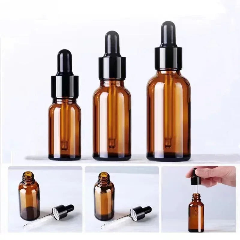 28pcs Golden Empty Dropper Bottle Essential Oil Glass Bottle Refillable Aromatherapy with Funnel Glass Eye Dropper