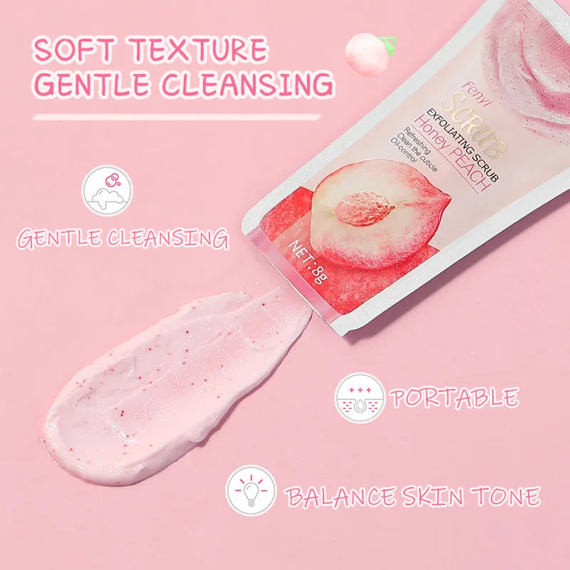 Sakura Skincare Set Hydrating Toner Lip Mask Sleeping Face Mud Mask Peach Scrub Travel Mini Kit Gift