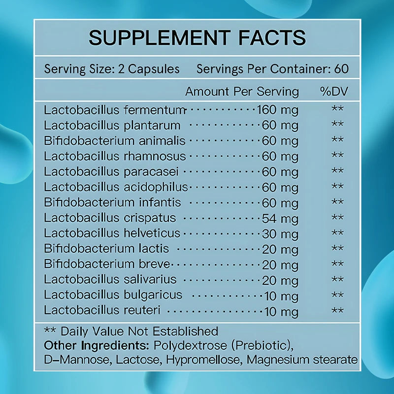 Probiotics, Supports Gut Health, Supports Relief of Constipation and Diarrhea, Supports Immune System, 120 Capsules, Women/Men