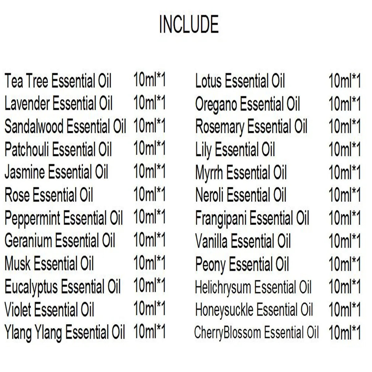 24 Set Tea Tree,Lavender,Sandalwood,Rose,Patchouli,Musk,Ylang,Rosemary,Neroli,Peony,Vanilla,Neroli Lily Essential Oil