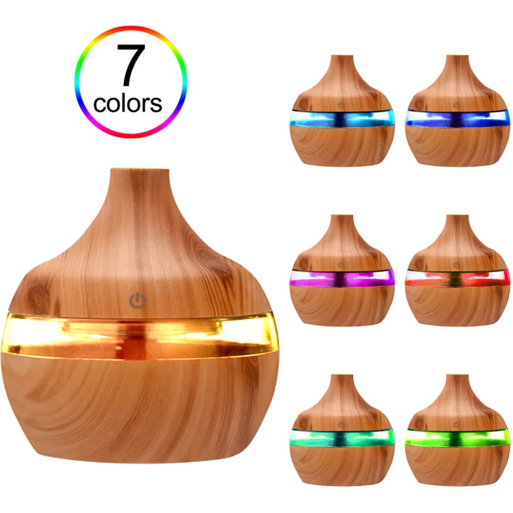 Wood Grain Humidifier 7 Colors Aroma Diffuser Atomizer USB Household Humidifier Hydrating Instrument Desktop Humidifier