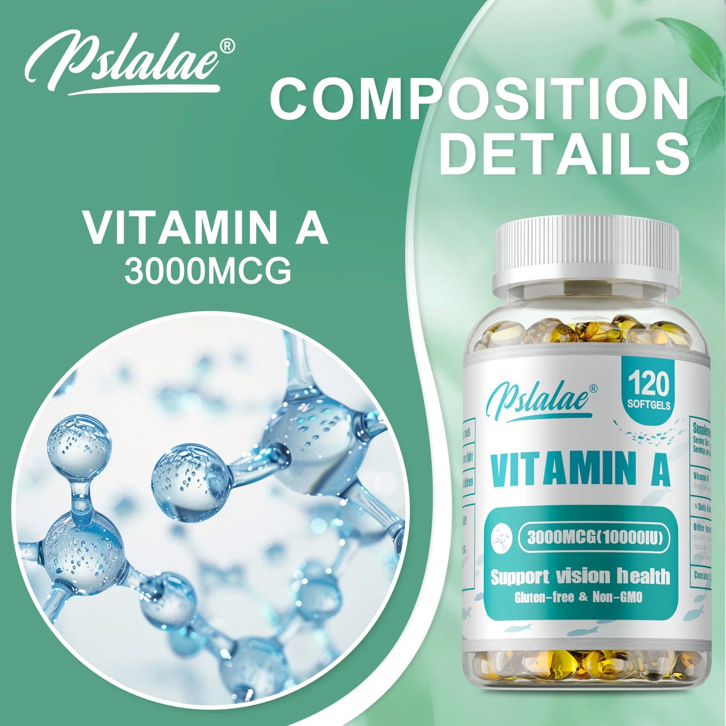Vitamin A - Brightens Skin, Antioxidant Activity Supplement,Supports Vision and Cell Health, Boosts Immunity - 120 Capsules