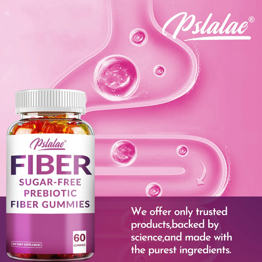 Sugar-Free Prebiotic Fiber Gummies - with Chicory Roots - Promotes Digestive and Intestinal Health - 60 Gummies
