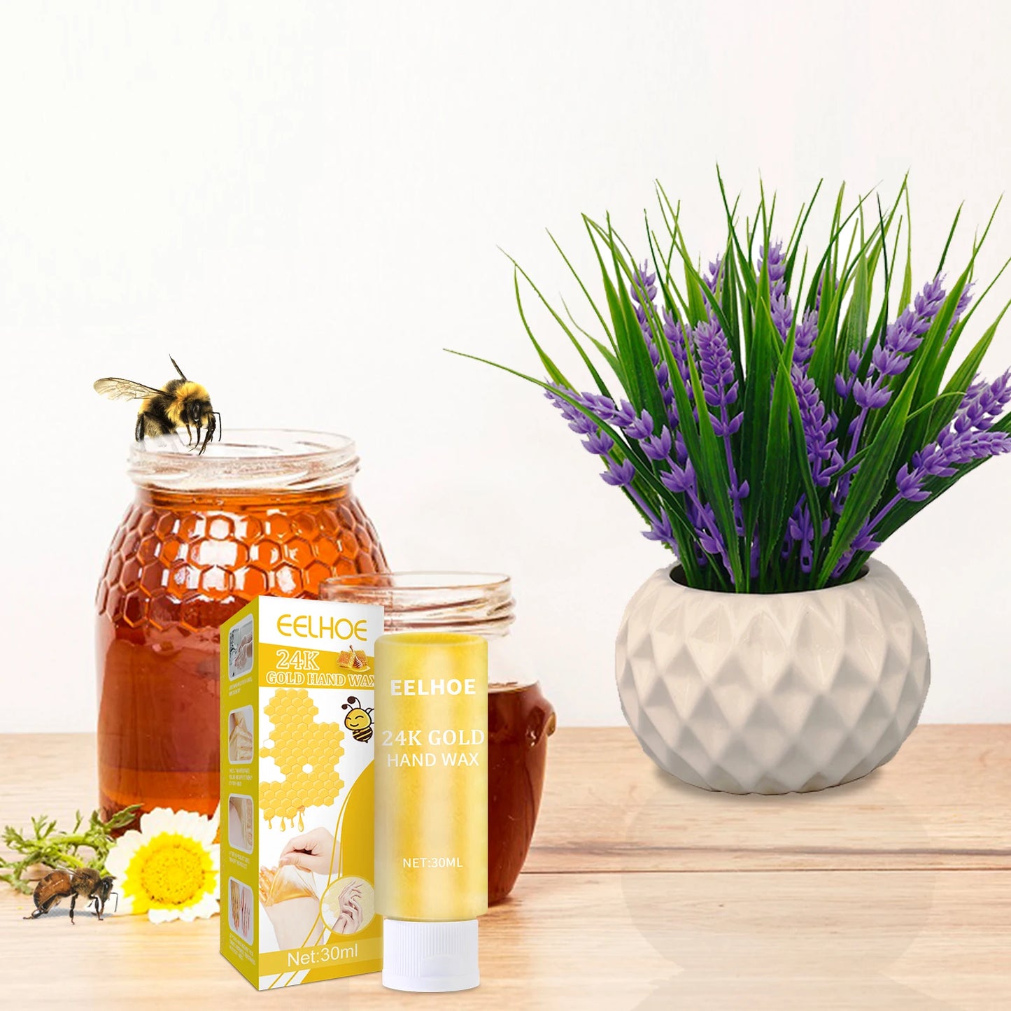 Nourishing Honey Hand Wax Mask 24k Gold Moisturizing Exfoliating Care Whitening Firming Smooth Hands Cream Hydrating Hand Cream