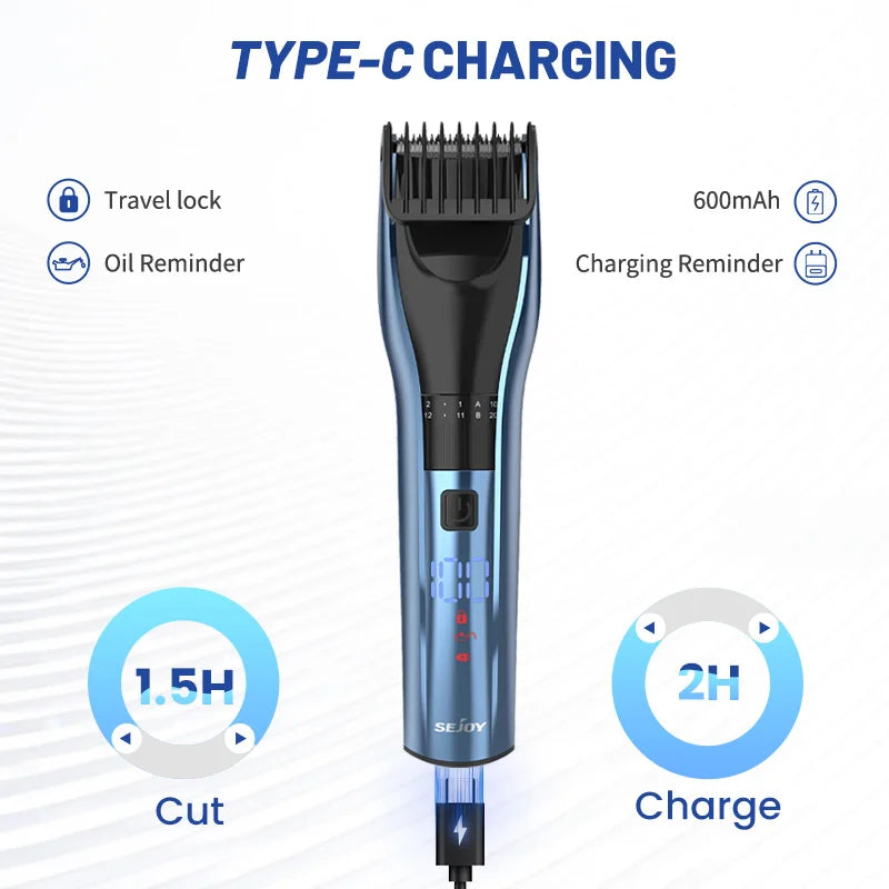 Electric Hair Clipper Kit For Men, Adjustable Hair Cut Machine Hair Trimmer Professional Rechargeable Hair Cut Barber